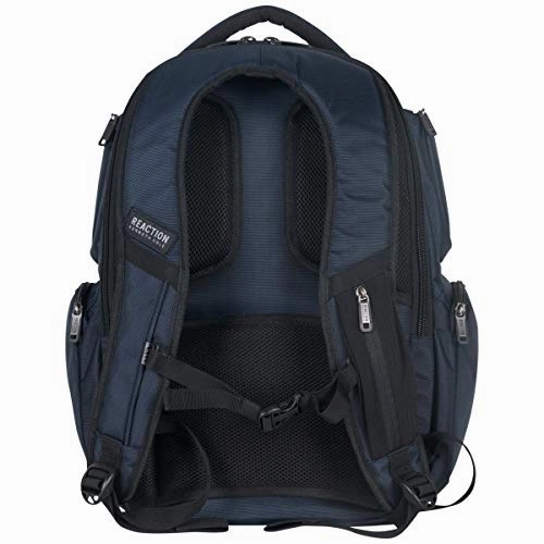 Kenneth Cole Reaction Pack of All Trades 1680d Polyester Double Gusset 17.0 Laptop Backpack, Navy