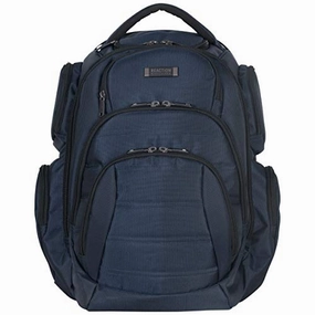 Kenneth Cole Reaction Pack of All Trades 1680d Polyester Double Gusset 17.0 Laptop Backpack, Navy