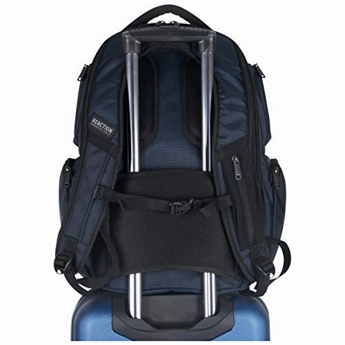 Kenneth Cole Reaction Pack of All Trades 1680d Polyester Double Gusset 17.0 Laptop Backpack, Navy