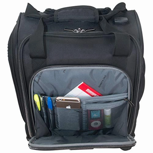 Kenneth Cole Reaction Rugged Roamer 18" Lightweight 4-Wheel Spinner 14.1" Laptop & Tablet Business Underseater Carry-On, Black