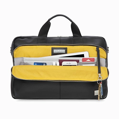 Knomo Luggage Men'S Knomo Brompton Classic Amesbury Full Leather Double Zip Brief 15" Briefcase,