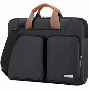 Lacdo 360 Protective Laptop Shoulder Bag Sleeve Case for 16-inch New MacBook Pro A2141 2019-2020, 15 inch Old MacBook Pro 2016-2019, 15" Microsoft Surface Book 3 2, Dell XPS 15, Water Repellent,Black