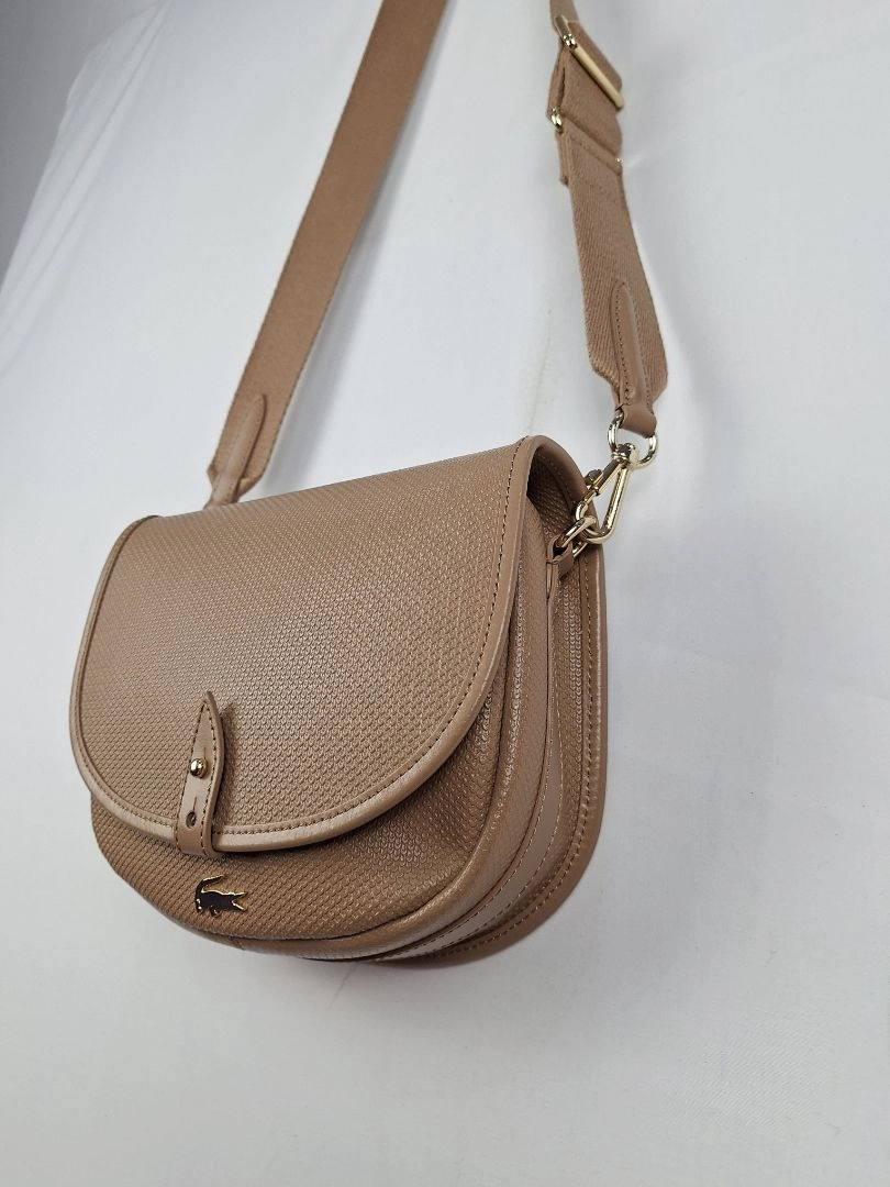 Lacoste Taupe Chantaco Round Crossover Handbag