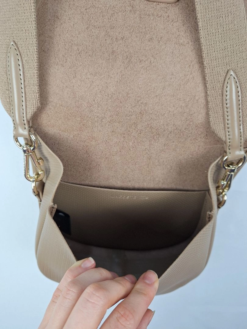 Lacoste Taupe Chantaco Round Crossover Handbag