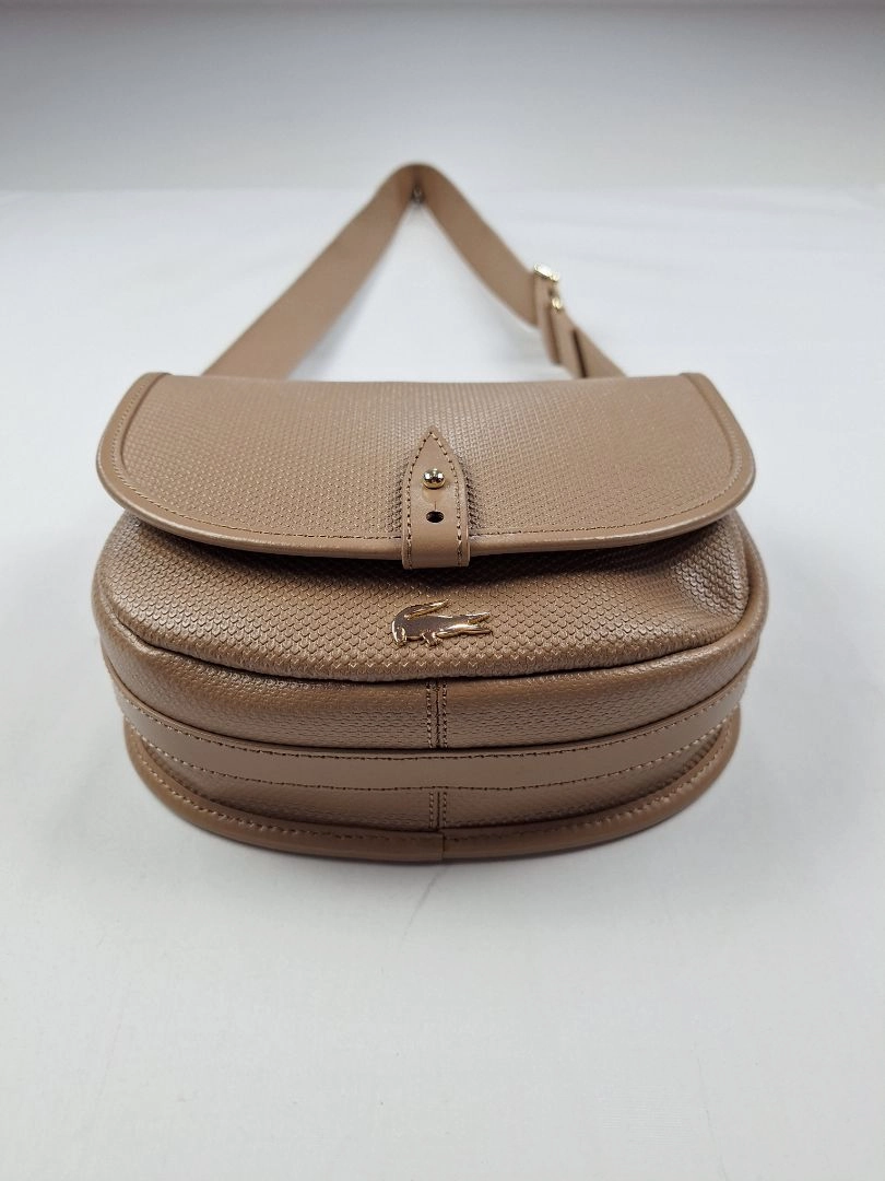 Lacoste Taupe Chantaco Round Crossover Handbag