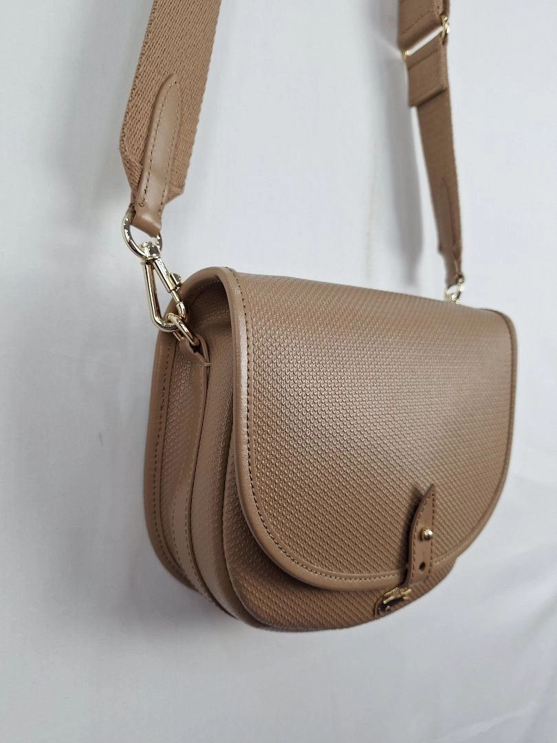 Lacoste Taupe Chantaco Round Crossover Handbag