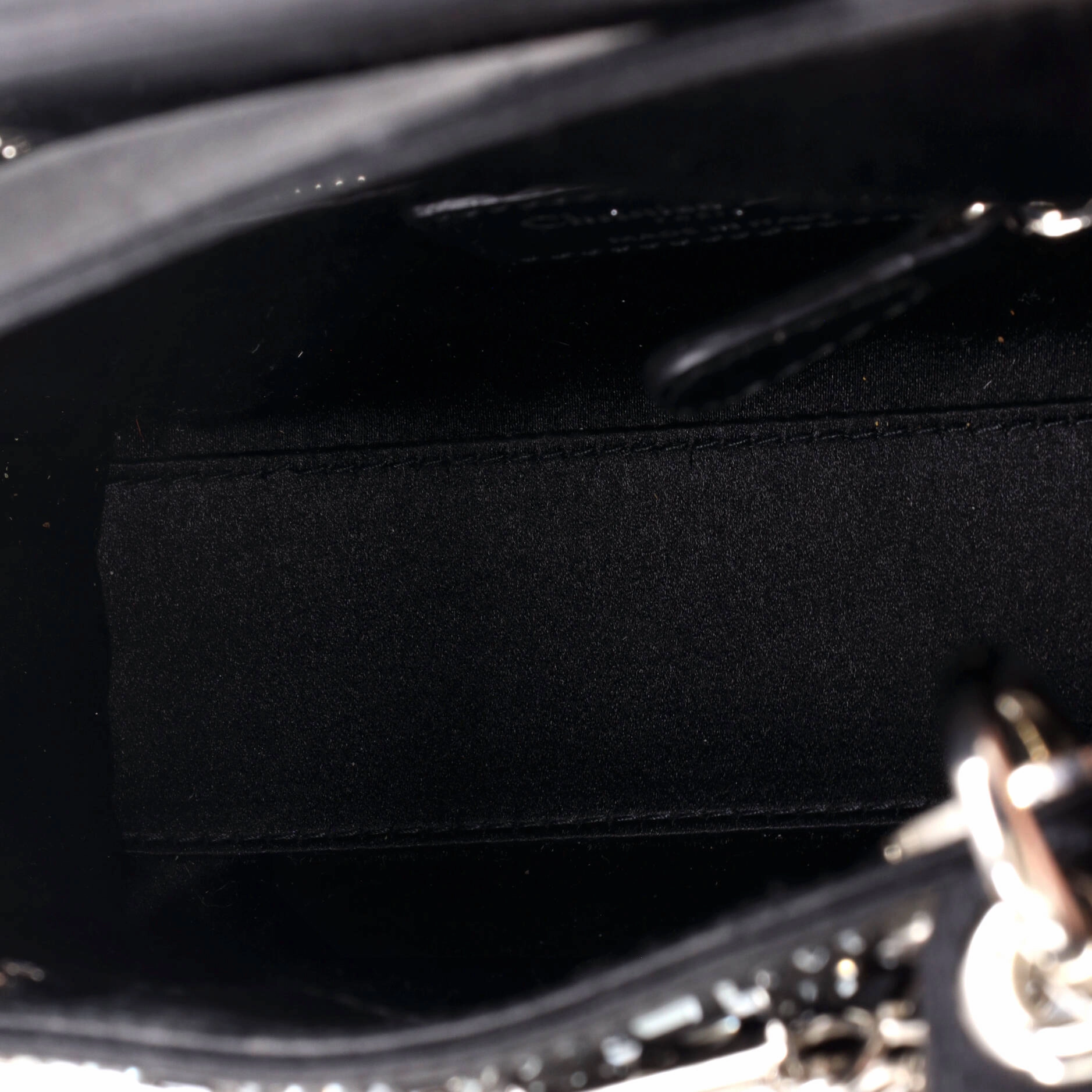 Lady Dior Bag Crystal Embellished Cannage Quilt Satin Mini