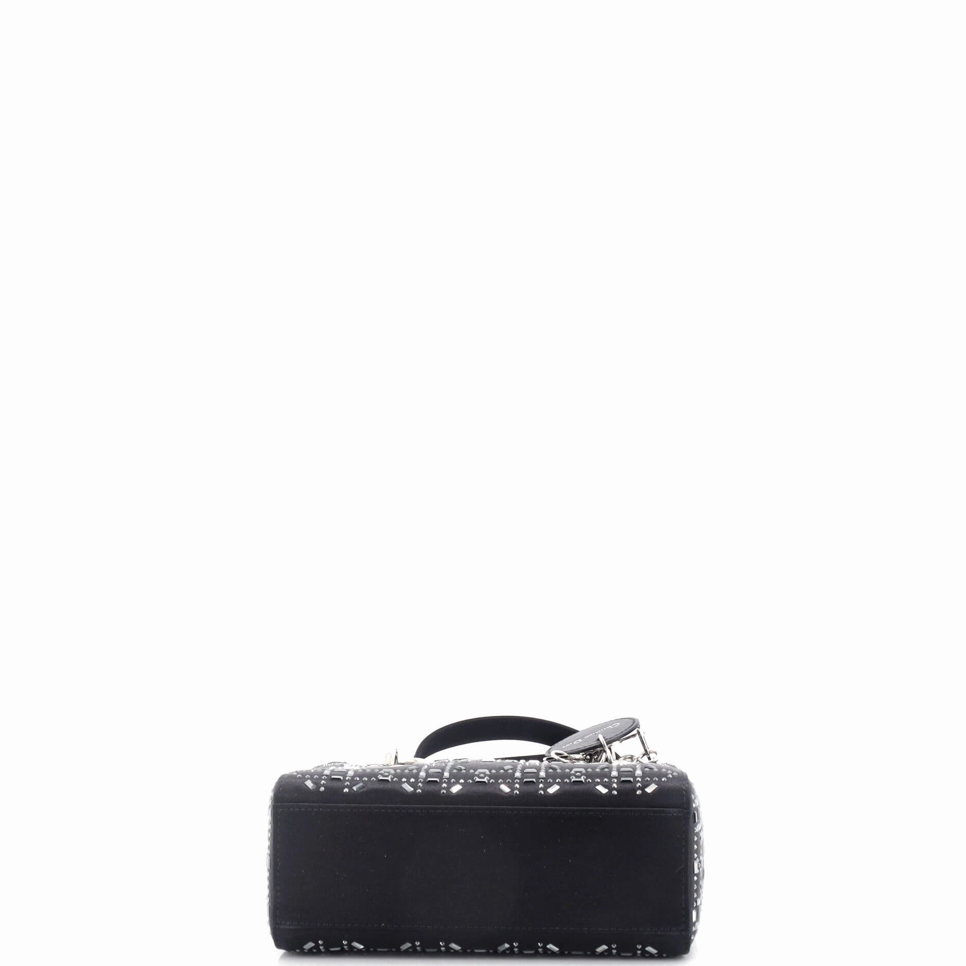 Lady Dior Bag Crystal Embellished Cannage Quilt Satin Mini