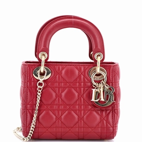 Lady Dior Chain Bag Cannage Quilt Lambskin Mini