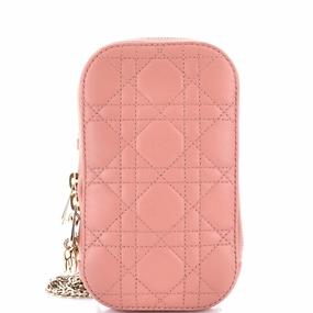 Lady Dior Phone Holder on Chain Cannage Quilt Lambskin