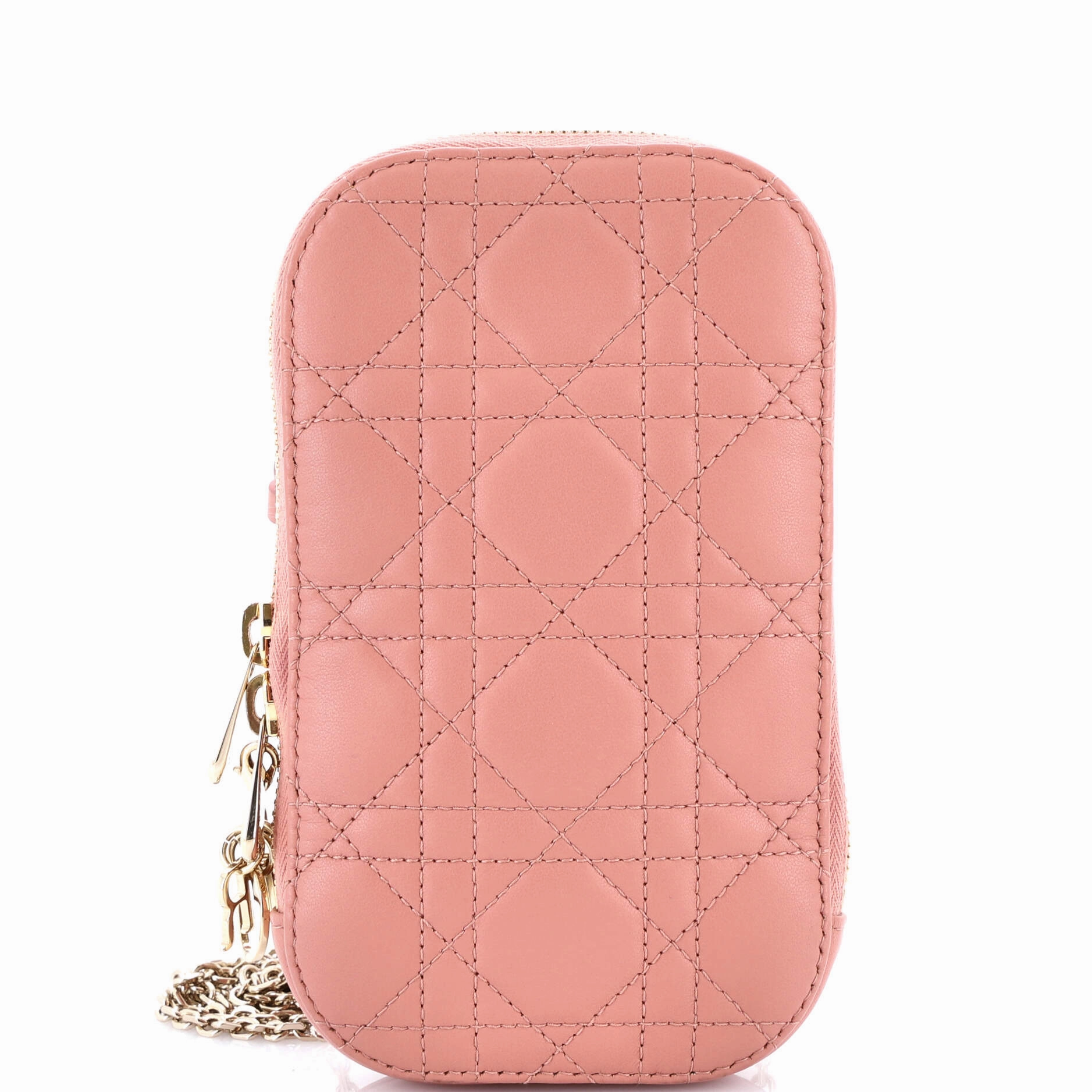 Lady Dior Phone Holder on Chain Cannage Quilt Lambskin
