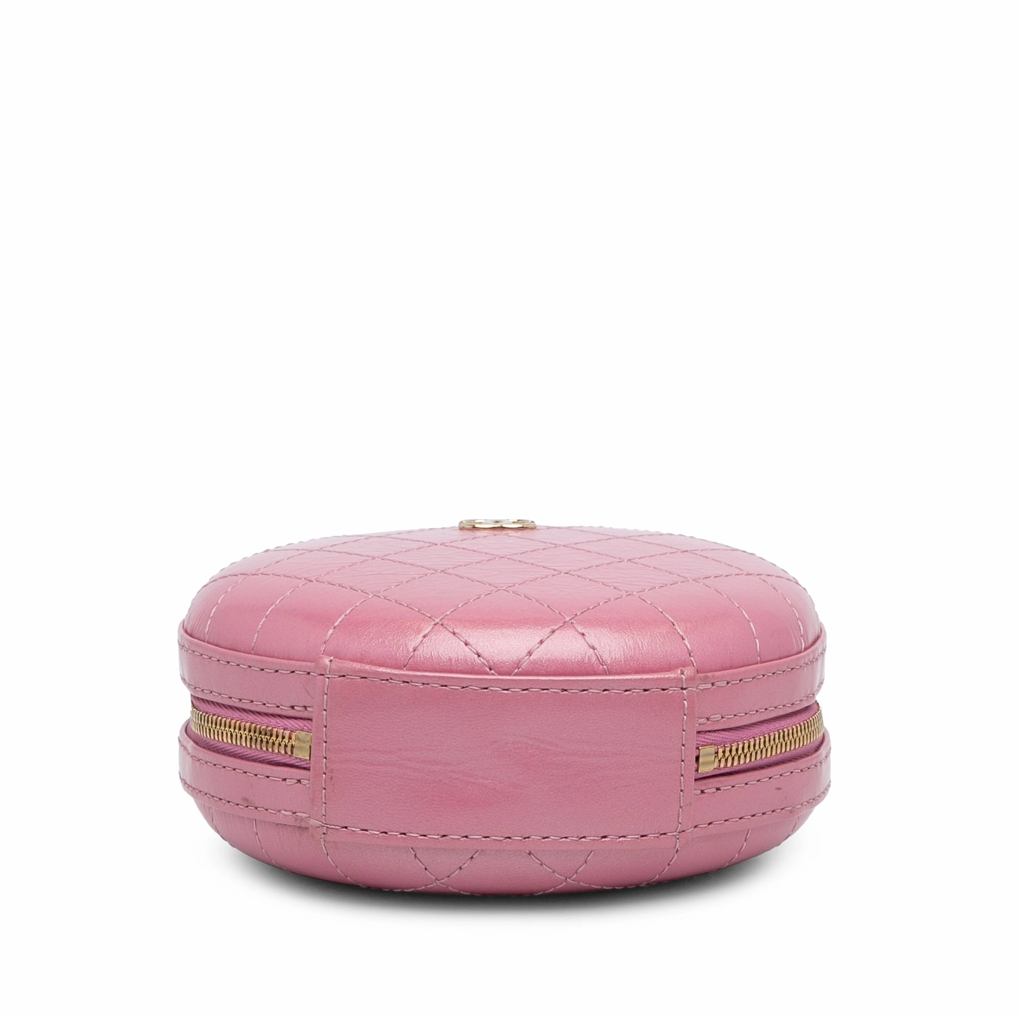 Lambskin CC Round Chain Crossbody