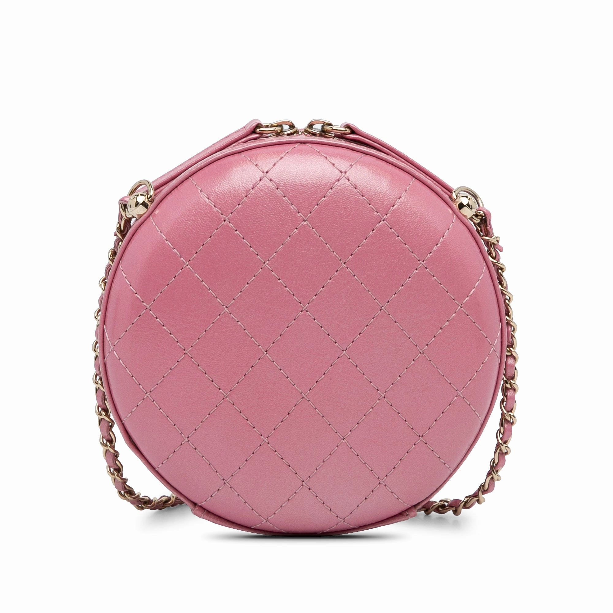 Lambskin CC Round Chain Crossbody