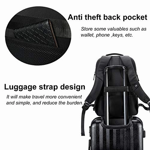 Laptop Backpack Business 15.6 inch Waterproof Secure Crossbody Laptop Backpack Scratchproof Anti-Theft Laptop Rucksack USB Charging and Water Resistant College Slim Office Men Backpack
