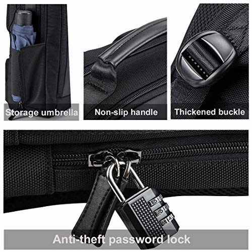 Laptop Backpack Business 15.6 inch Waterproof Secure Crossbody Laptop Backpack Scratchproof Anti-Theft Laptop Rucksack USB Charging and Water Resistant College Slim Office Men Backpack