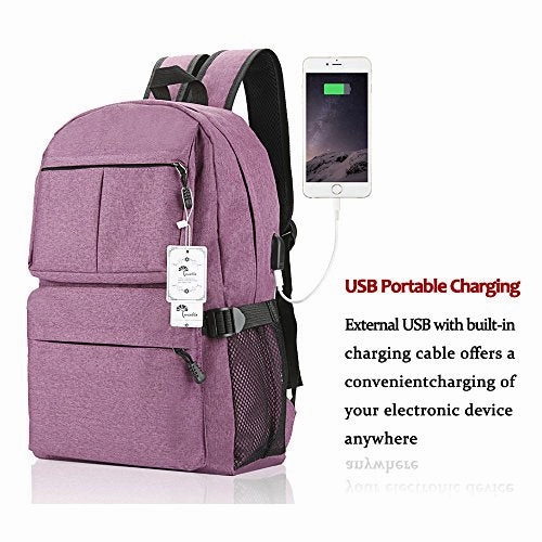 Laptop Backpack, Winblo 15 15.6 Inch College Backpack With Usb Charging Port Light Weight Travel