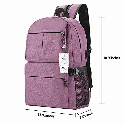 Laptop Backpack, Winblo 15 15.6 Inch College Backpack With Usb Charging Port Light Weight Travel