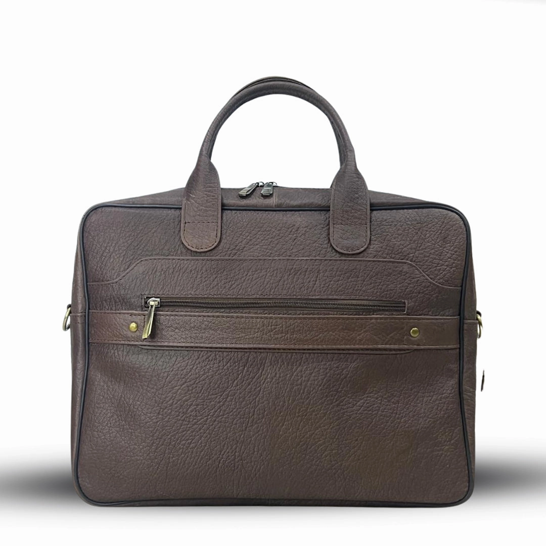 Laptop Bag Brown with Front Flip Pocket Brown