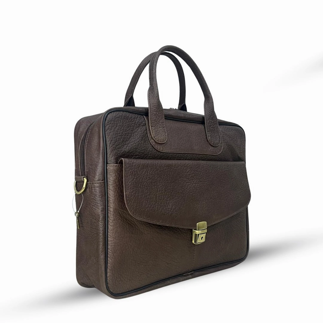 Laptop Bag Brown with Front Flip Pocket Brown