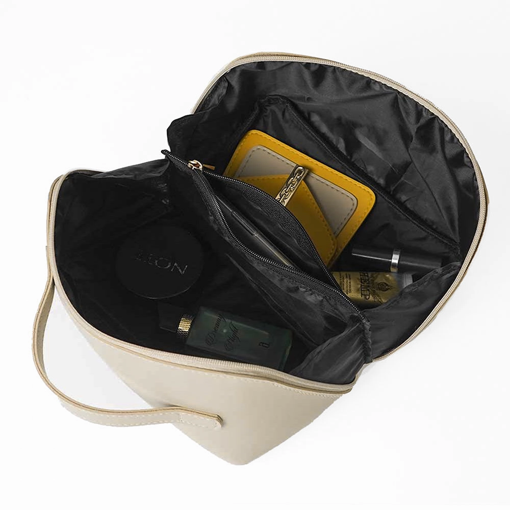 Large Capacity Travel Cosmetic Bag Beige