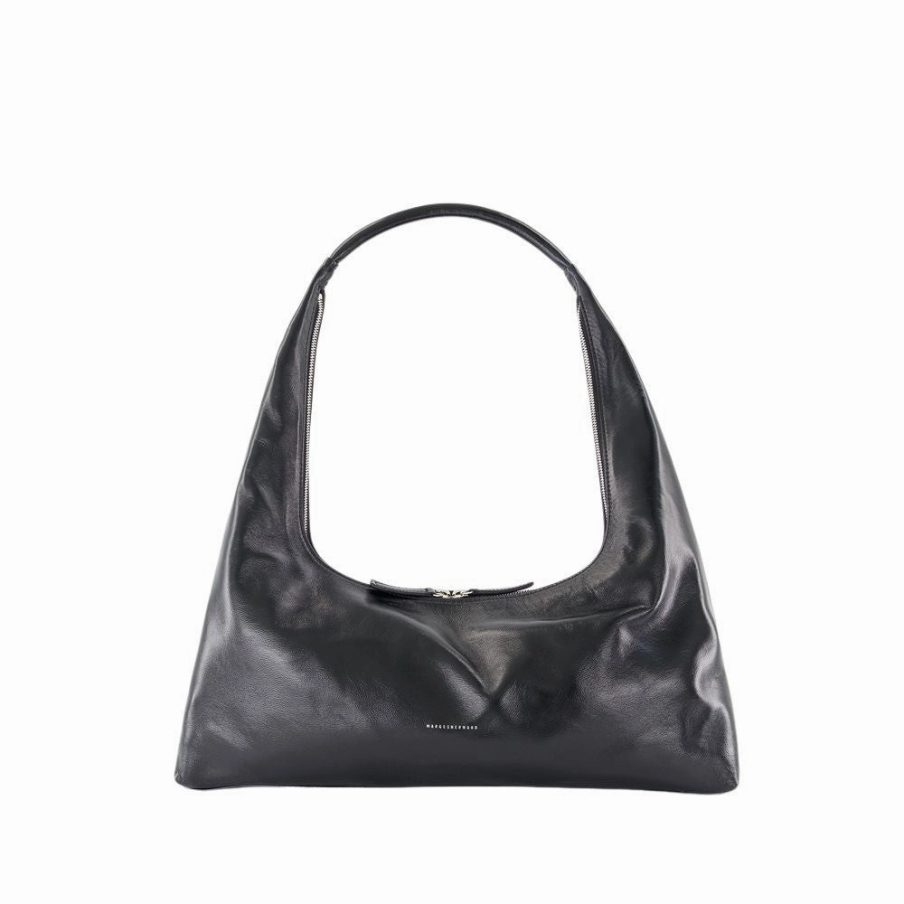 Large Shoulder Bag - Leather - Black