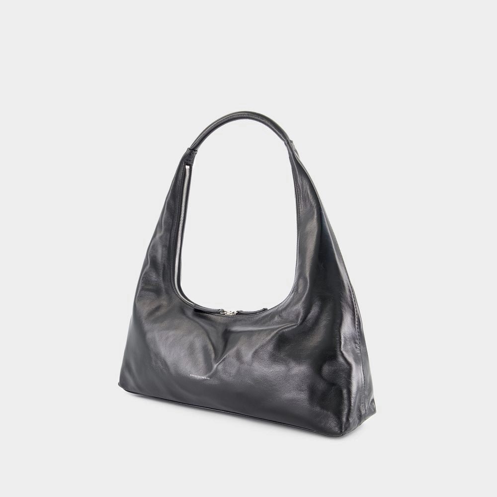 Large Shoulder Bag - Leather - Black