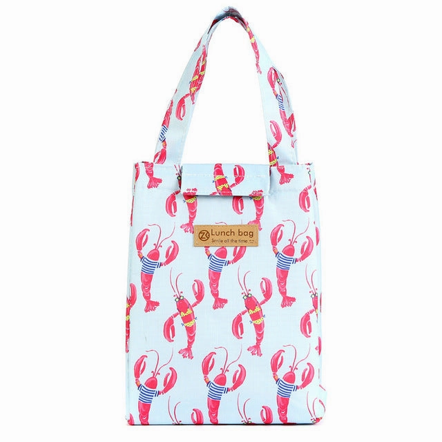 Lattice Print Lunch Bag Portable Cooler Insulated Picnic Bento Tote Travel Fruit Drink Food Fresh Organizer Accessories Supplies