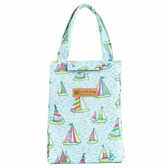 Lattice Print Lunch Bag Portable Cooler Insulated Picnic Bento Tote Travel Fruit Drink Food Fresh Organizer Accessories Supplies