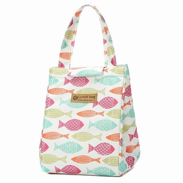 Lattice Print Lunch Bag Portable Cooler Insulated Picnic Bento Tote Travel Fruit Drink Food Fresh Organizer Accessories Supplies