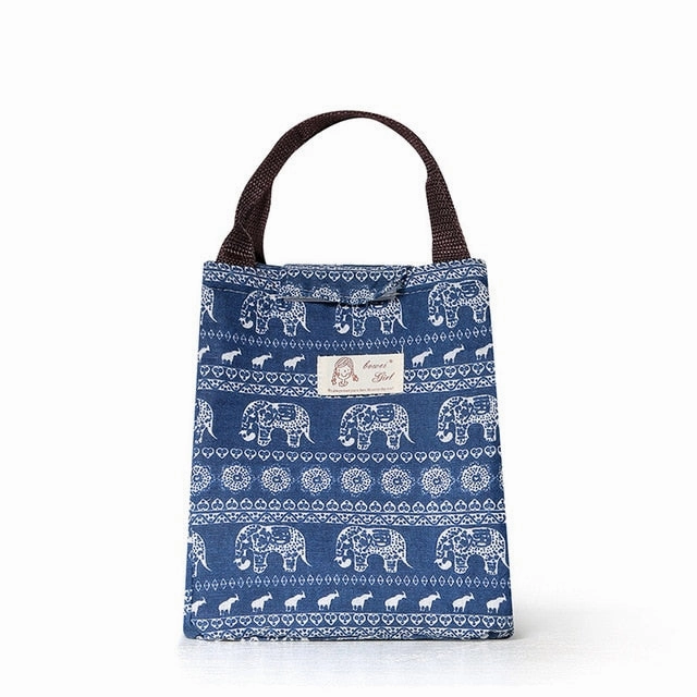 Lattice Print Lunch Bag Portable Cooler Insulated Picnic Bento Tote Travel Fruit Drink Food Fresh Organizer Accessories Supplies