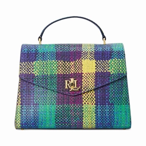 Lauren Ralph Lauren Farrah Plaid Leather Small Satchel