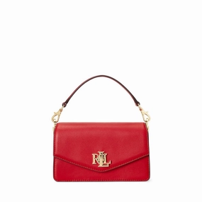 Lauren Ralph Lauren Womens Leather Small Tayler Crossbody Bag Martin Red
