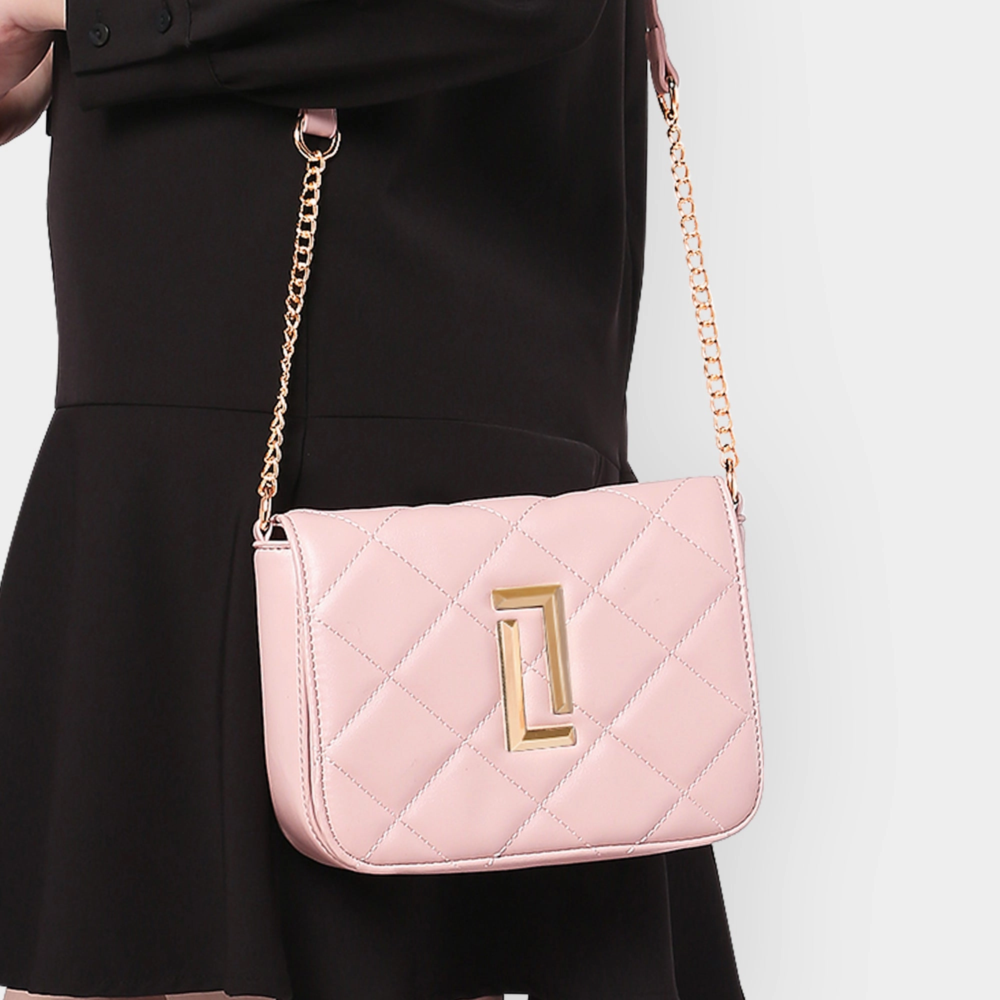 Lavie Luxe Light Pink Small Women's Carol Flap Sling Bag