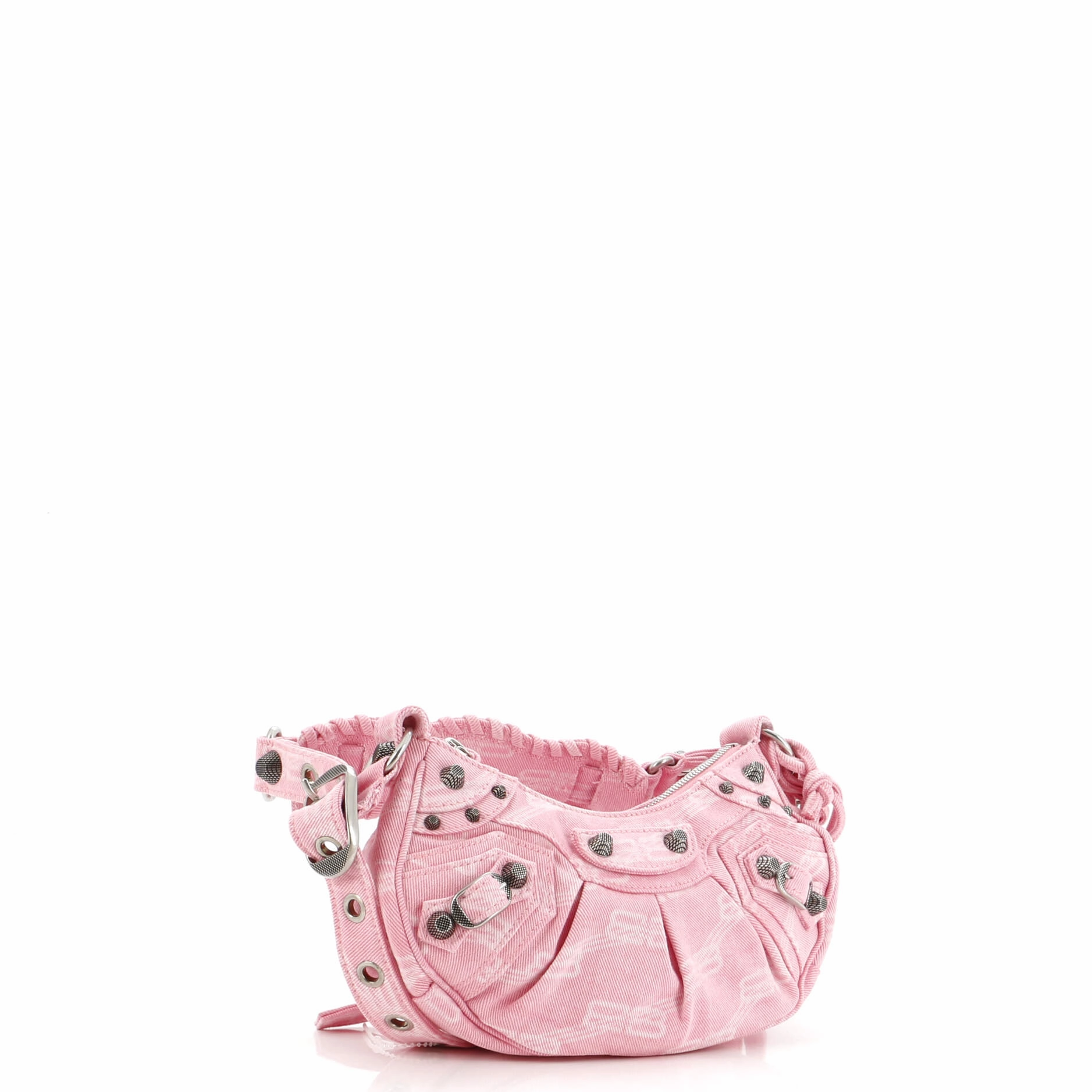 Le Cagole Giant Studs Shoulder Bag BB Denim XS