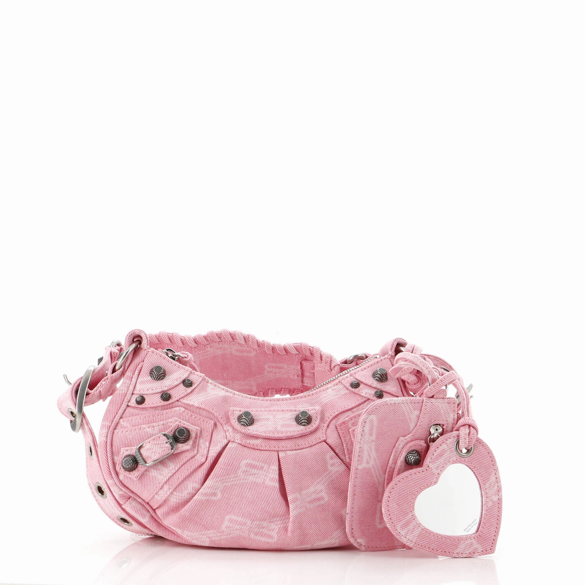 Le Cagole Giant Studs Shoulder Bag BB Denim XS