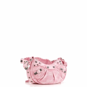 Le Cagole Giant Studs Shoulder Bag BB Denim XS