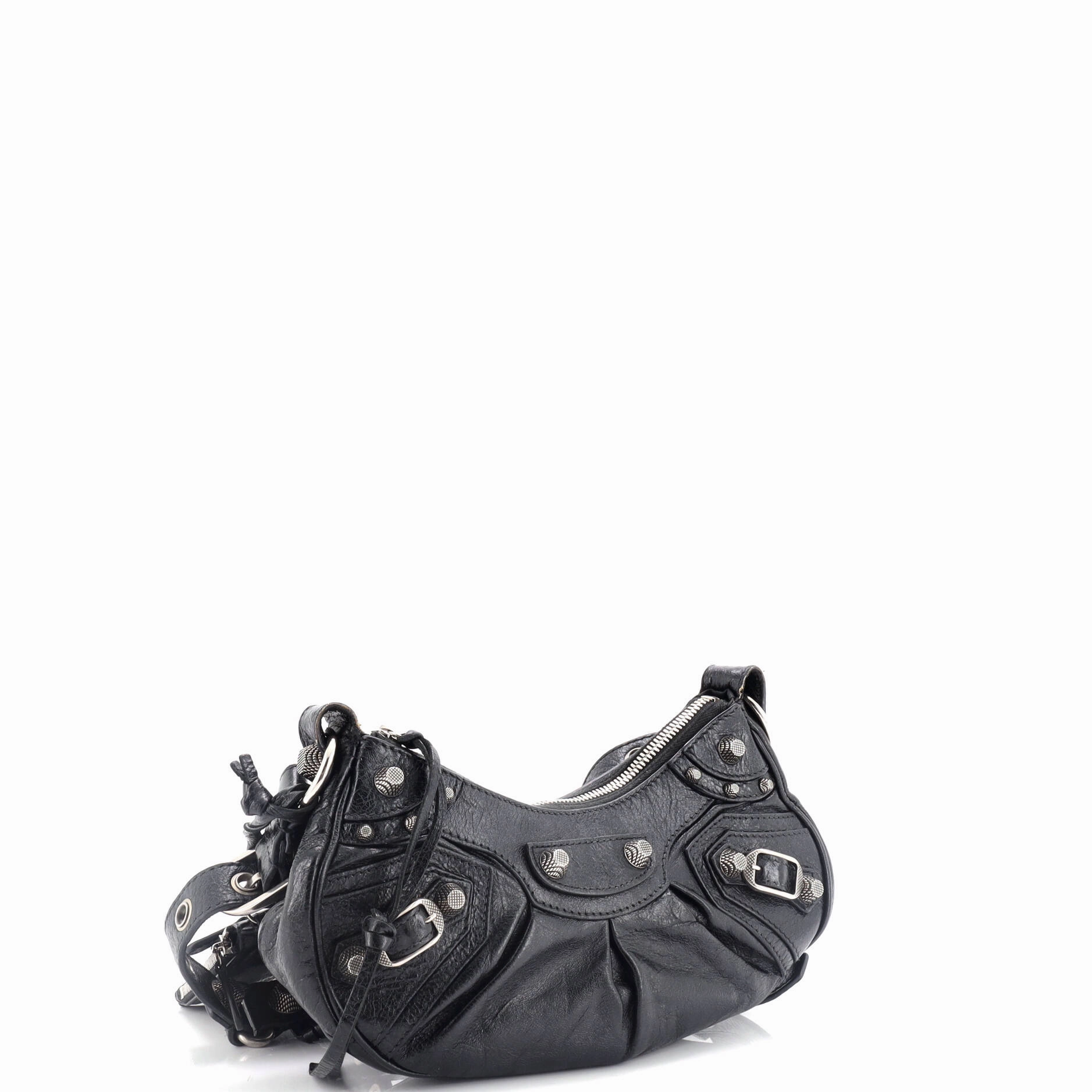 Le Cagole Giant Studs Shoulder Bag Leather XS
