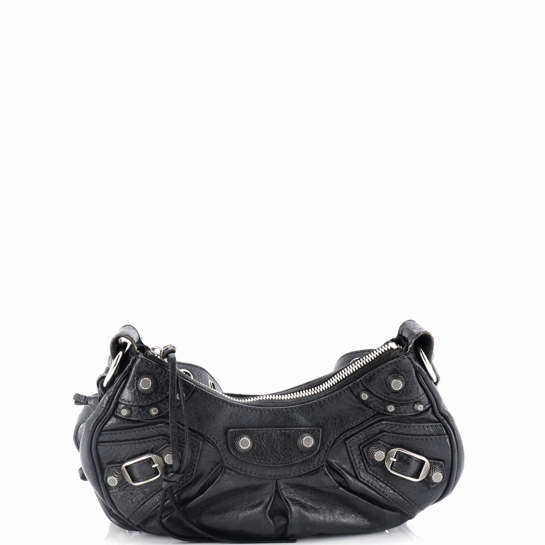 Le Cagole Giant Studs Shoulder Bag Leather XS
