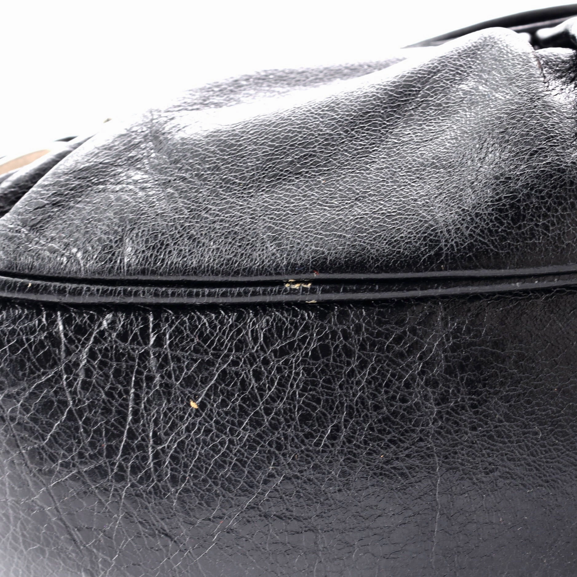 Le Cagole Giant Studs Shoulder Bag Leather XS