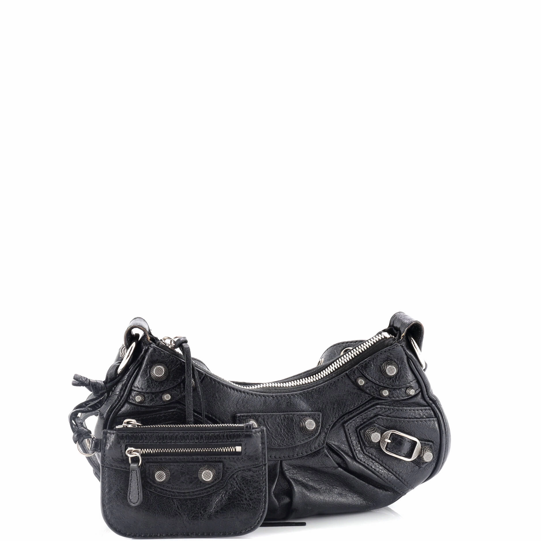 Le Cagole Giant Studs Shoulder Bag Leather XS