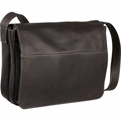 Le Donne Leather Full Flap Leather Laptop Messenger Bag, Caf