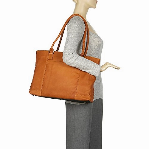 Le Donne Leather Women'S Laptop/Handbag Brief (Caf)