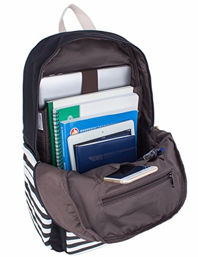 Leaper Thickened Canvas School Backpack Laptop Bag Shoulder Handbag Black1