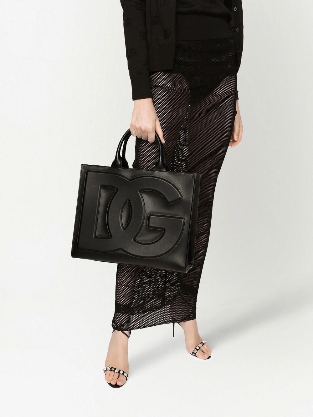 Leather shopper bag