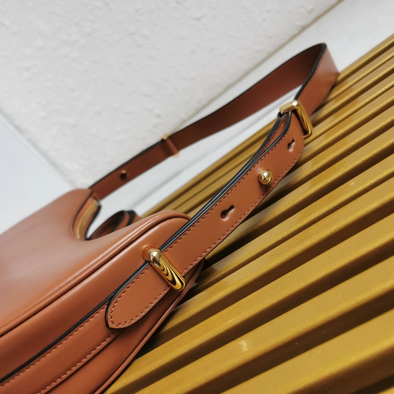 Leather Shoulder Bag Cognac Leather Shoulder Bag for Women