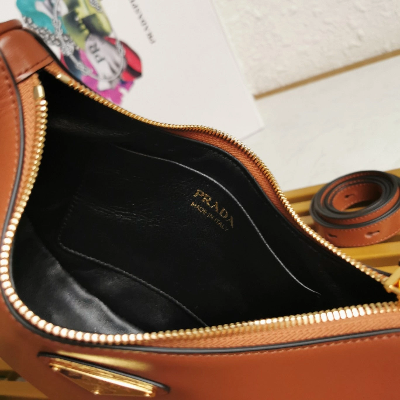 Leather Shoulder Bag Cognac Leather Shoulder Bag for Women