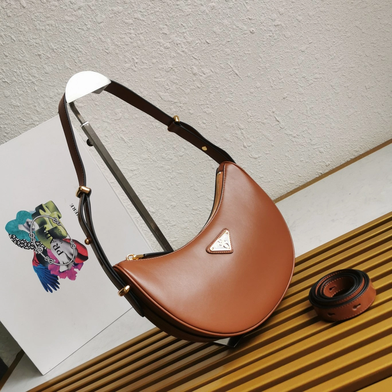 Leather Shoulder Bag Cognac Leather Shoulder Bag for Women