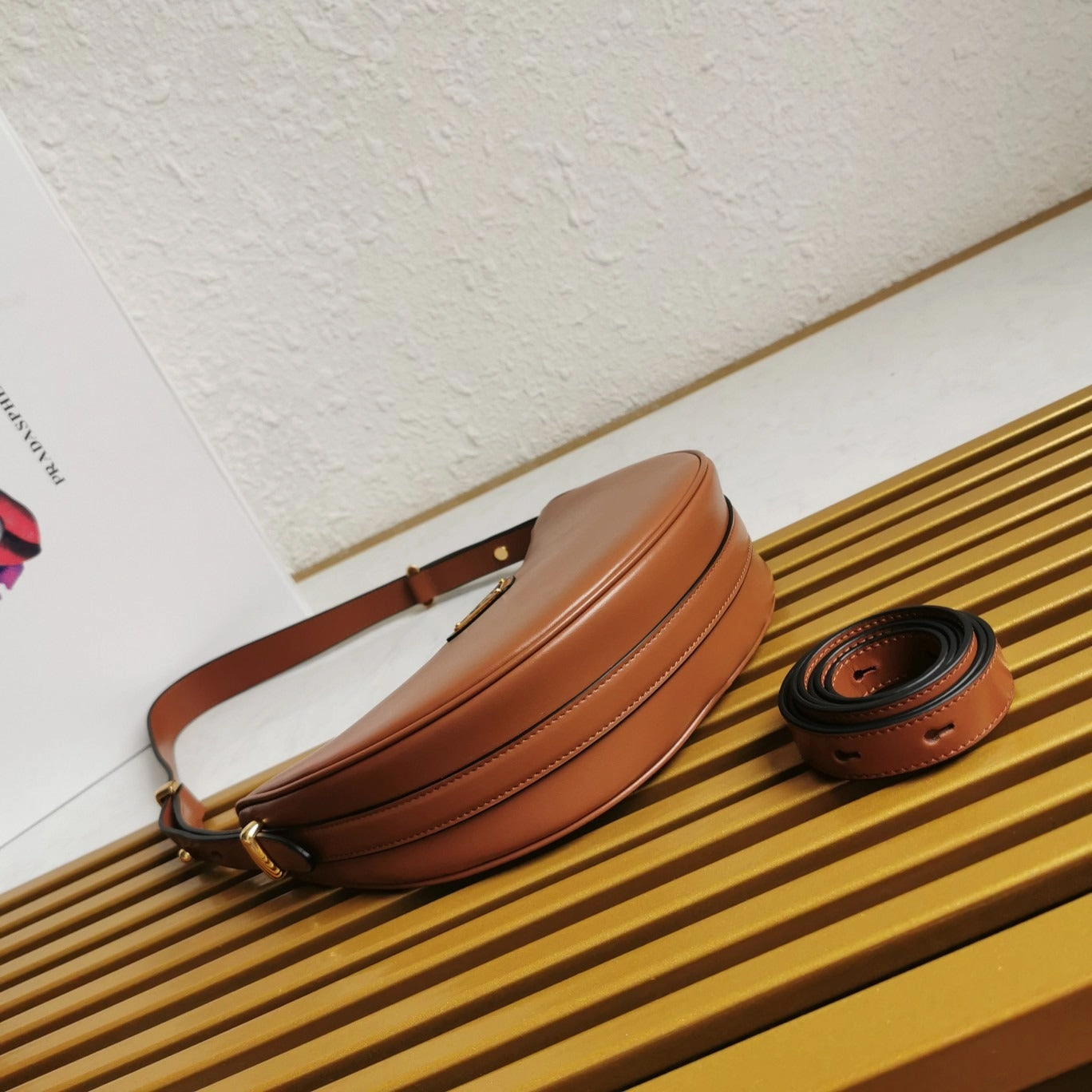 Leather Shoulder Bag Cognac Leather Shoulder Bag for Women