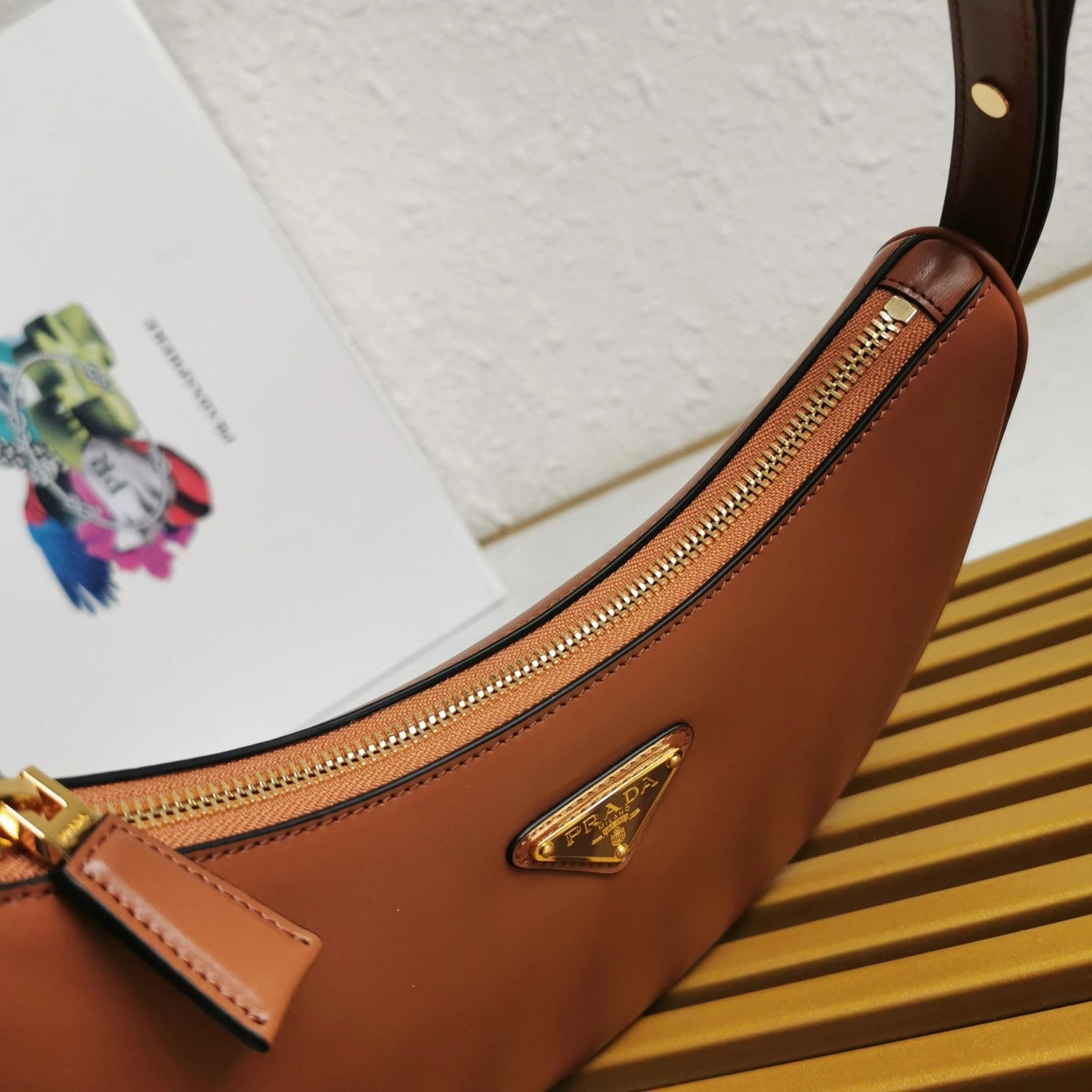 Leather Shoulder Bag Cognac Leather Shoulder Bag for Women