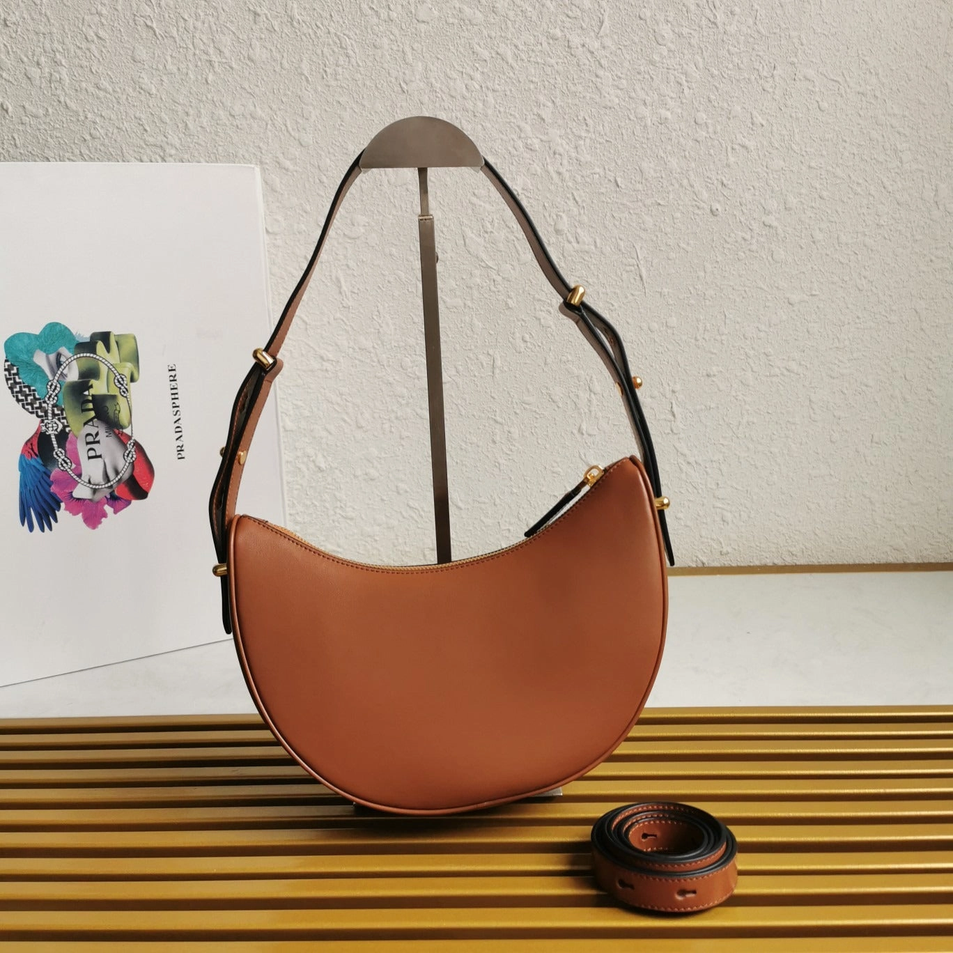 Leather Shoulder Bag Cognac Leather Shoulder Bag for Women